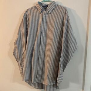 Honors gray/white and light blue striped shirt